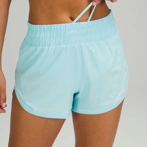 Lululemon track that shorts 3” icing blue size 6